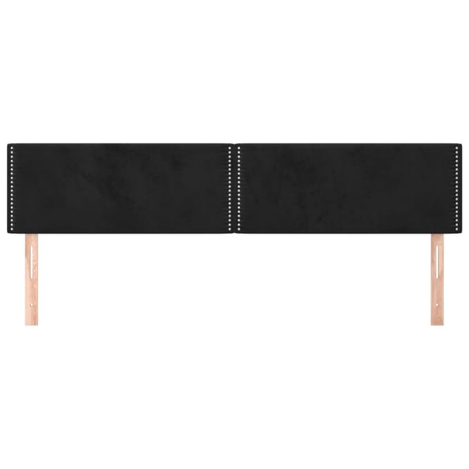 vidaXL - Hoofdborden - 200x5x78/88 - cm - fluweel - zwart