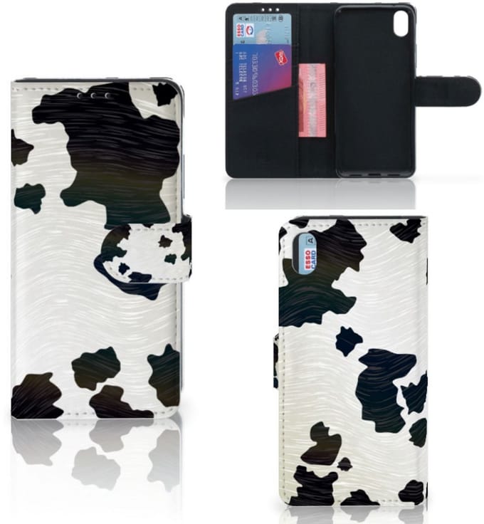 Xiaomi Redmi 7A Telefoonhoesje met Pasjes Koeienvlekken