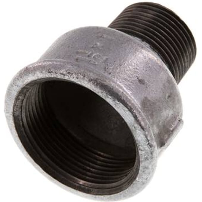 R 1'' x Rp 1 1/2'' M/F Verzinkt Gietijzeren Verloopring 25 Bar