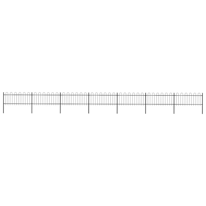 vidaXL - Tuinhek - met - ringtop - staal - 1172x80 - cm - zwart