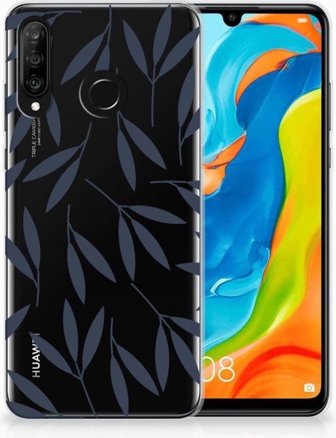 Huawei P30 Lite TPU Case Leaves Blue