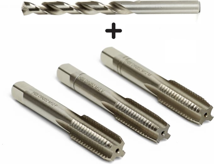 M5 HSS Handtappenset, metrisch, 3-dlg , DIN 352 ( Stap 0,8 ) + 4,2mm , DIN 338 WITH 135° (1 st)