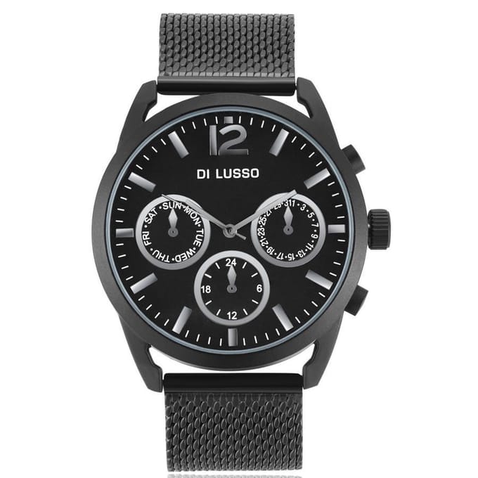 Di Lusso - Horloge Ivar - Mesh - Zwart - Heren