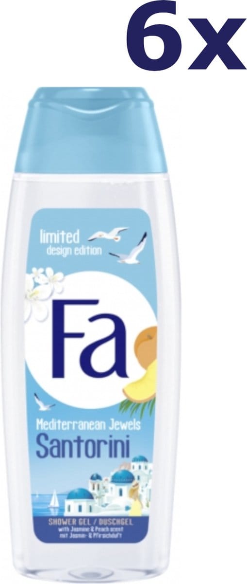 6x Fa Douchegel - Mediterranean Jewels Santorini 250ml