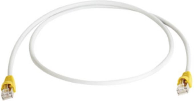 Telegärtner RJ45 (cross) Netwerkkabel Aansluitkabel CAT 6A S/FTP 1.00 m Grijs Vlambestendig, Snagless
