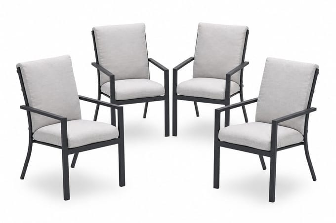Garden Impressions Sergio tuinstoelen set van 4 carbon black