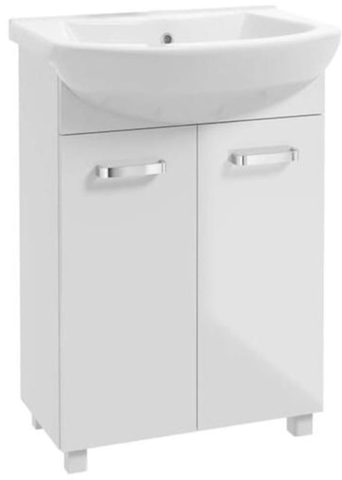 Deftrans Mila - Badkamerkast met Wastafel - 85x60cm - Wit - Staand op Pootjes