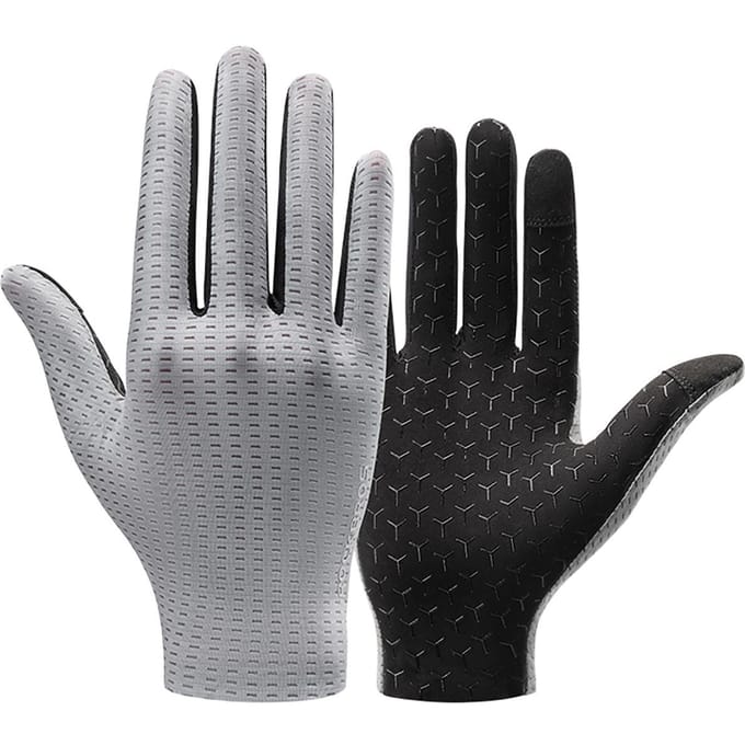 Rockbros Breathable Full Finger Cycling Gloves Size: M - Gray