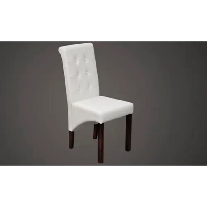 vidaXL - Eetkamerstoelen - 2 - st - kunstleer - wit