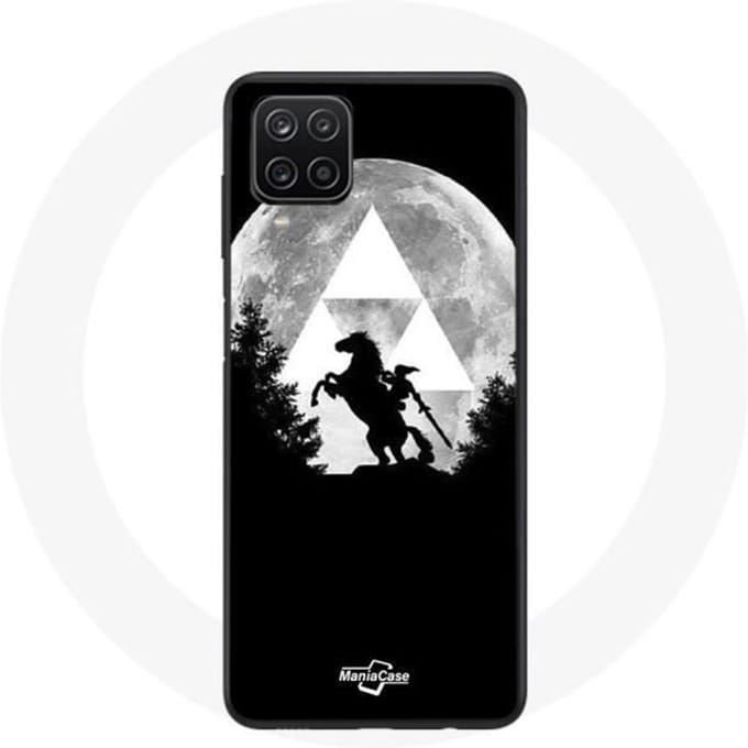 Coque - Samsung - Galaxy A12 - Souple - Noir - Motif Zelda Lune