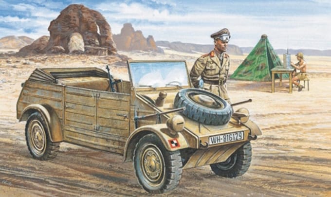 Italeri VW Typ 82 Kubelwagen 1:35 Montagekit Licht gepantserd voertuig