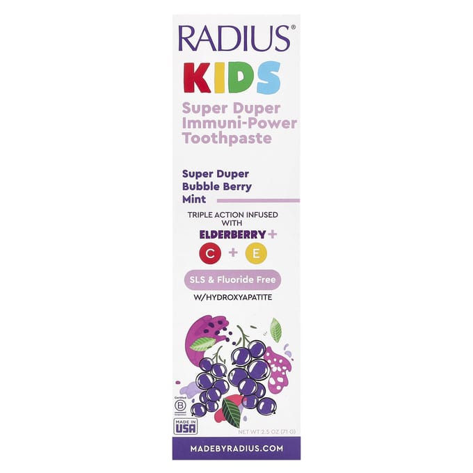 Super Duper Immuni-Power Tandpasta, Super Duper Bubble Berry Munt, 71G(2.52G) white