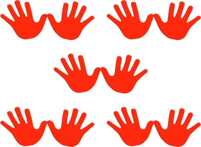MDsport - Markeerhand - Set van 5 paar - Rood