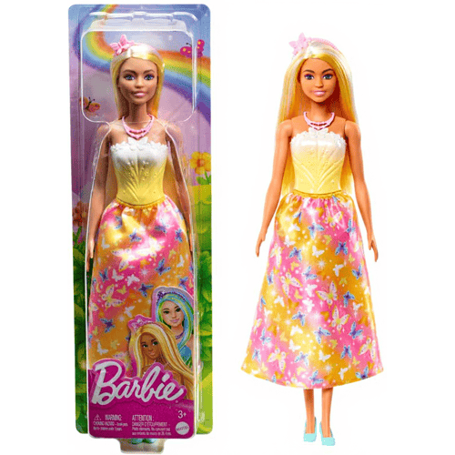 Barbie koninklijke zeemeerminpop - geel, oceaangeïnspireerde tiara