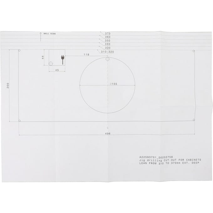 AEG boorsjabloon, hole d155 140225937014