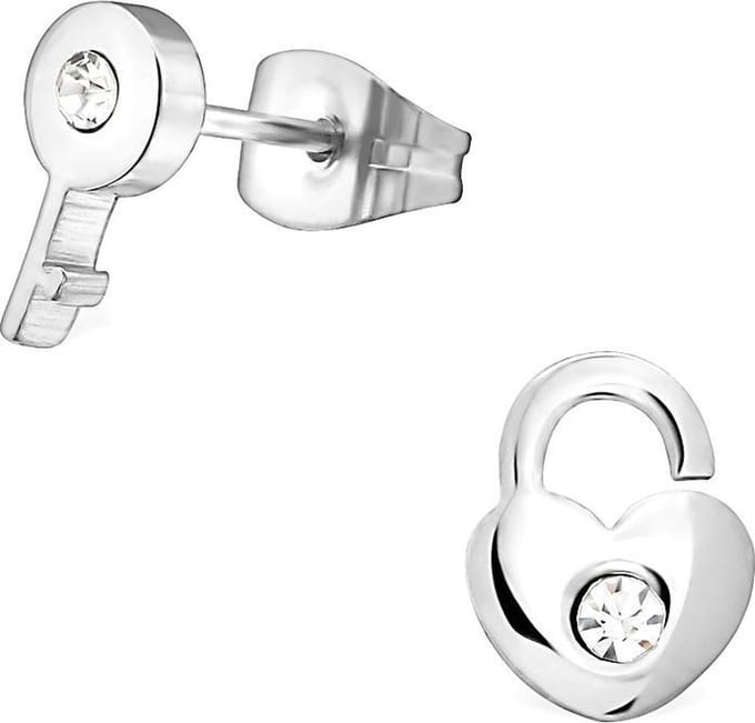 Montebello Oorbellen Slot - 316L Staal - Sleutel - 7x6mm