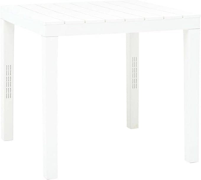 Vierkante Buiten Eettafel Kunststof Wit 78x78 cm