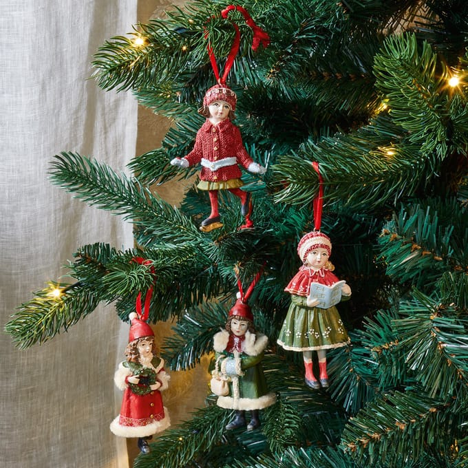 LOBERON Hanger, set van 4 Nostalgic rood/groen
