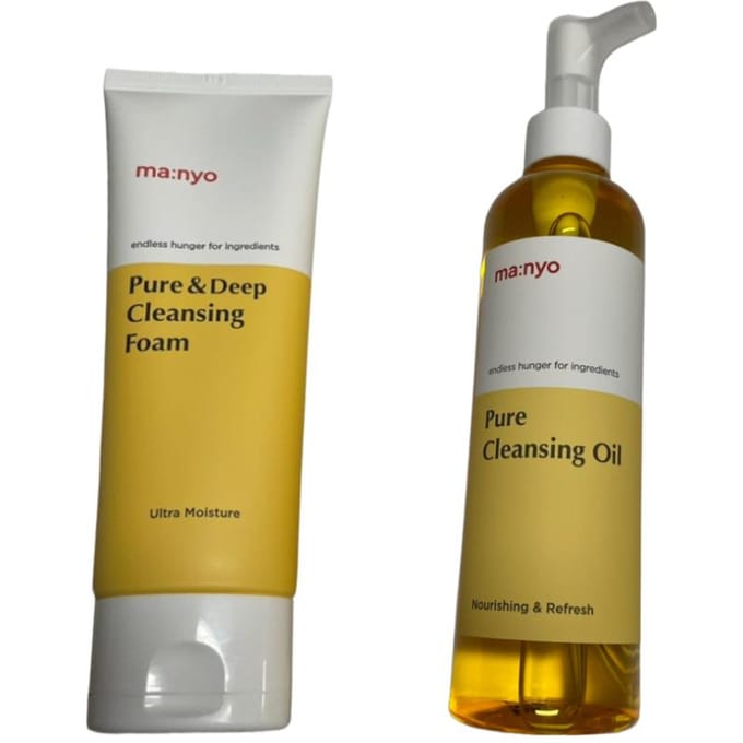 Manyo Factory Huile Démaquillante Pure 145ml + Mousse Nettoyante Profonde 100ml Set white