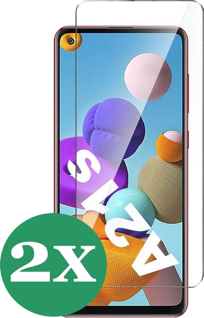 Screenprotector geschikt voor Samsung Galaxy A21s - Screen Protector Glas - 2 Stuks