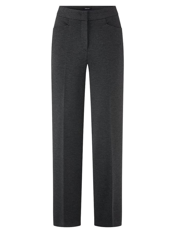 Enkellange Straight Fit-broek Van Peter Hahn grijs