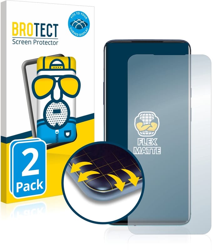 BROTECT - Screenprotector voor OnePlus 7T Pro - Folie Beschermfolie matte volledig dekking 2 Stuks