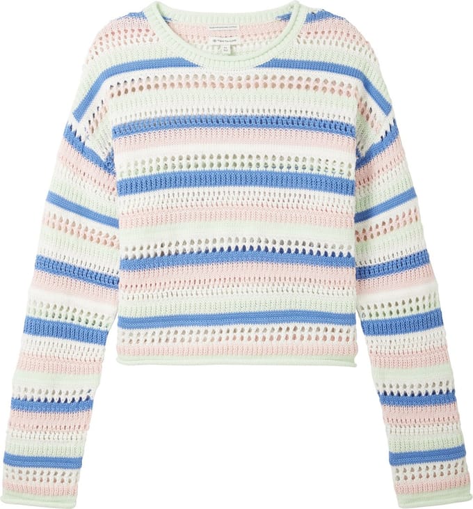 TOM TAILOR cropped striped pullover Meisjes Vest - Maat 176