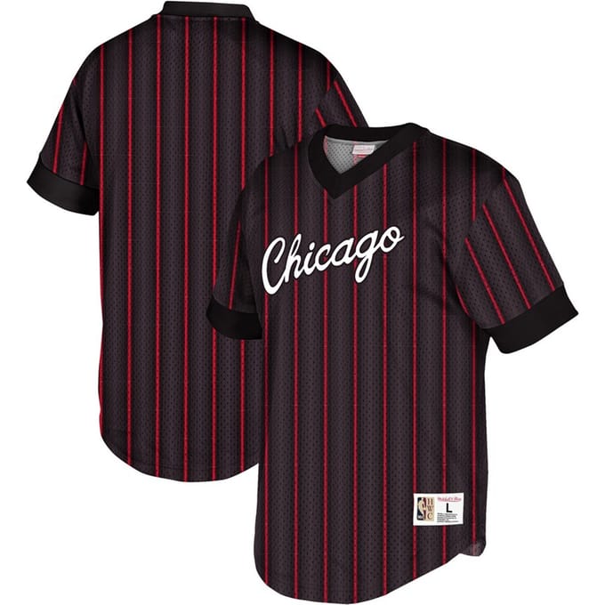 Mitchell & Ness NBA Chicago Bulls Wordmark Mesh Heren T-shirt