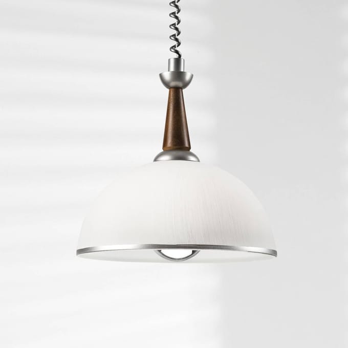 Lamkur Hanglamp Ilsa, wit/zilver, Ø 30 cm, in hoogte verstelbaar