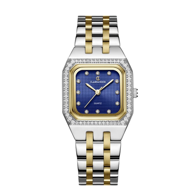 CK Bella – Two-Tone Gold with Blue Square Dial - ClaudiaKoch Watches CK 4059