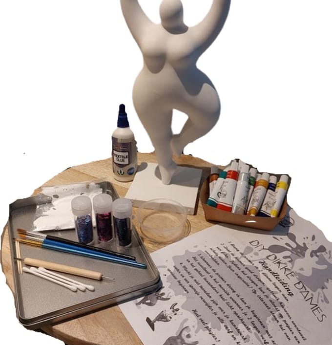 DIY Dikke dames schilderworkshop | 1 stuk(s) | 30 cm | compleet schilderpakket | Creatieve middag | Nana's | Dolly's