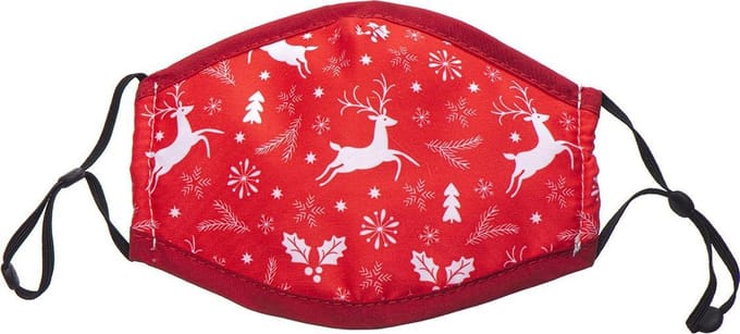 Mondmaskers Zeeland Kerst – 3-Laags Katoen – Rood