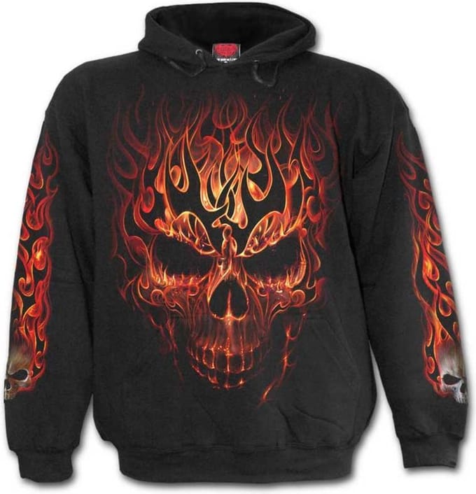 Spiral Kinder hoodie/trui -S- SKULL BLAST Zwart