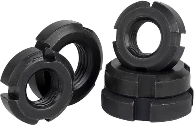 Slotted ronde moeren M18 x 1.5mm van koolstofstaal voor rollerlagers en pompen - 5 stuks