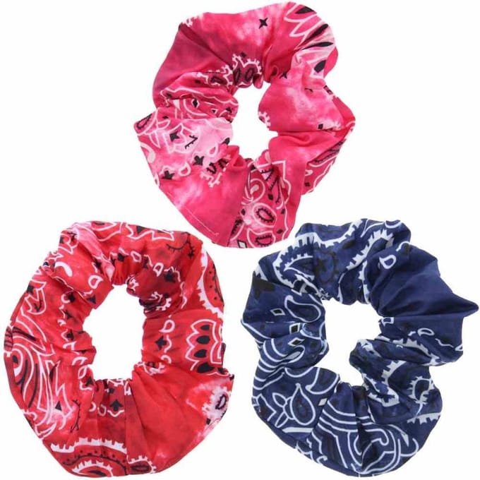 Zac's Alter Ego - Acid Wash Paisley Haar scrunchie - Set van 3 - Multicolours