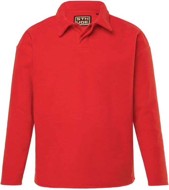 STHUGE - Heren - Fleecetrui polokraag - Fluweelrood - Maat L