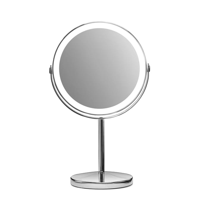 Gillian Jones - Rechargeable LED table mirror with USB-C &10 x - Chrome