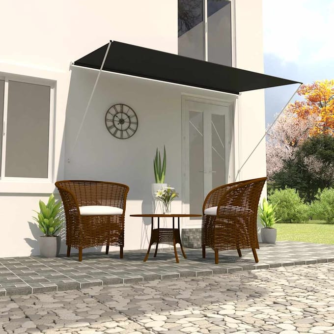 vidaXL - Luifel - uittrekbaar - 350x150 - cm - antraciet