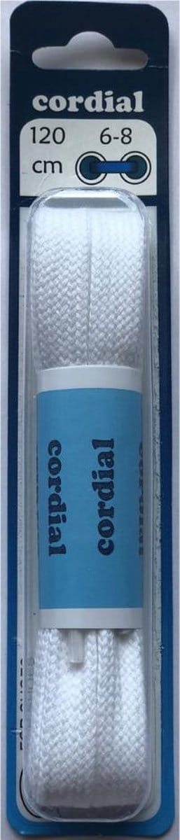 Cordial - schoenveters - wit extra plat (7mm) - veterlengte 150 cm 7-9 gaatjes