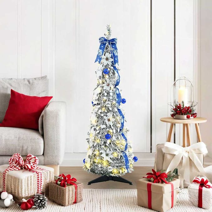 vidaXL - Kunstkerstboom - Wit - 120 - cm - PVC