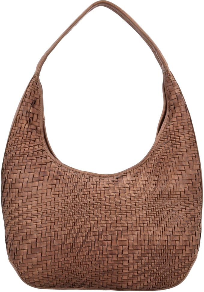 Hide & Stitches Inspired by illusion Schoudertas - Buideltas - Shopper - Leer - Geweven - Leren Dames Tas - Bruin