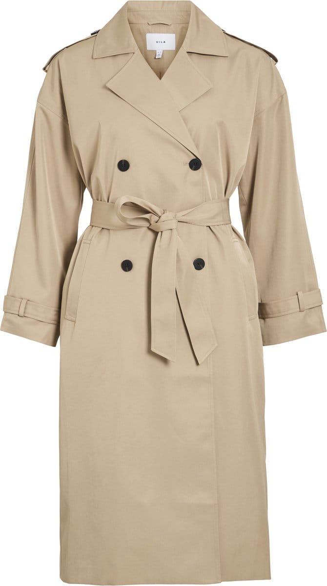 Vila Jas Viaddison L/s Long Trenchcoat - No 14103460 Savannah Tan Dames Maat - 34