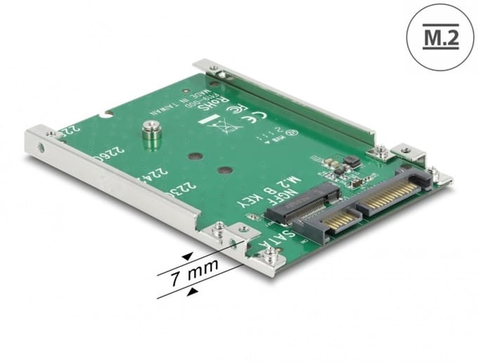 Delock 2.5″ Converter SATA 22 pin > 1 x M.2 key B - 7 mm