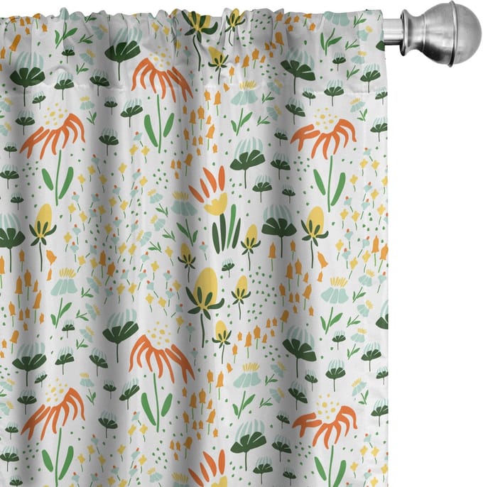 ABAKUHAUS – Floraal Voorhangen 2x75x225 cm – Microfiber, Halfdonker, Meerdere Kleuren