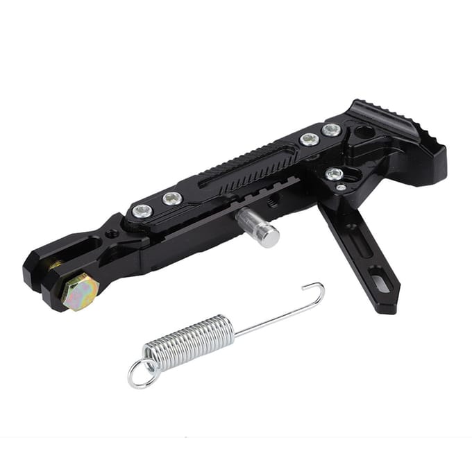 Motorfiets Universele Aluminiumlegering Verstelbare Standaard Voet Zijstandaard Statiefhouder black