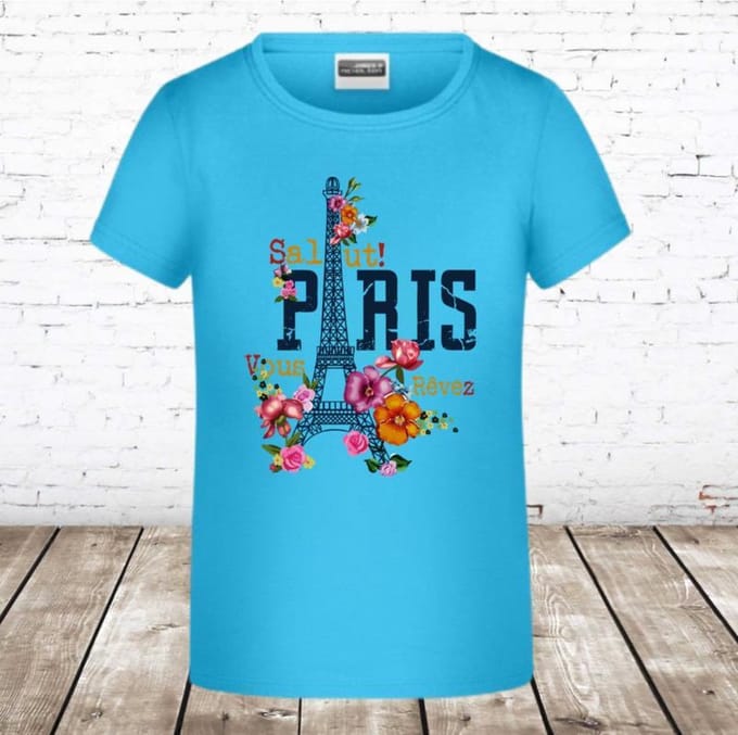 T-shirt paris blauw - Blauw - 110/116