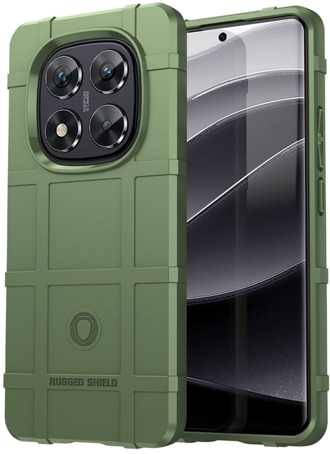 MobyDefend Hoesje - Geschikt voor Xiaomi Redmi Note 14 Pro 5G - Rugged Shield TPU Backcover - Groen