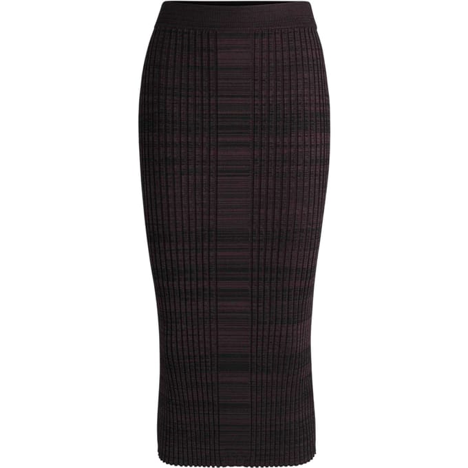 Boss Farmina gebreide midirok voor dames (Donkere Bourgogne)