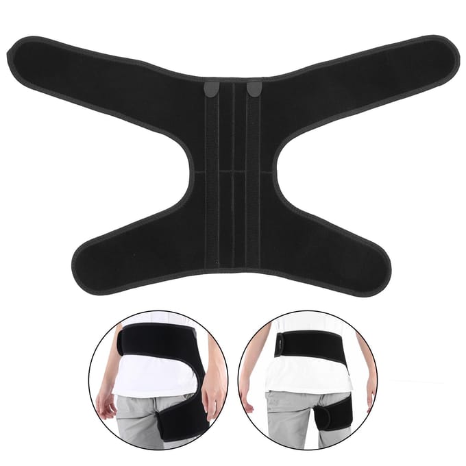 Verstelbare Heupbrace Stabilisator Sciatica Pijnverlichting Lies Compressiewrap (Zwart)M M black
