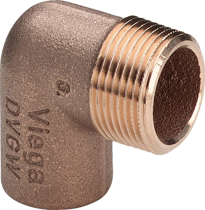 Viega Overgangsbocht 90 graden, d 22mm, R 1 roodkoper Model 94092G, 144067